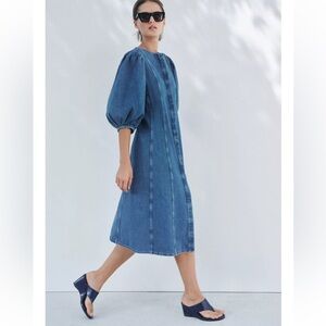 Elegant Denim Blue Dress